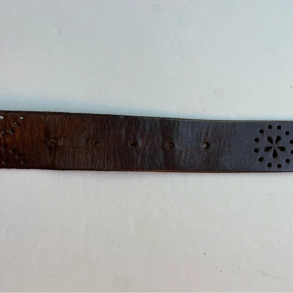 Aeropostale brown genuine leather cut out w/ brass buckle size small